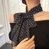 New Red Color Korean Style Scarf Polka Dot Pattern Trendy Long Scarf Neck Ribbon Women Fashion