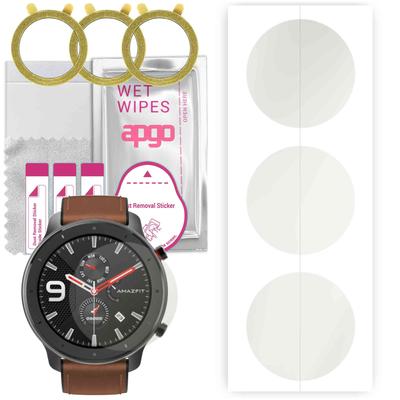 3x apgo MATNÝ Hydrogélový chránič obrazovky pre Amazfit GTR (47 mm), Hydrogélová fólia s polohovacou vrstvou pre jednoduchú inštaláciu