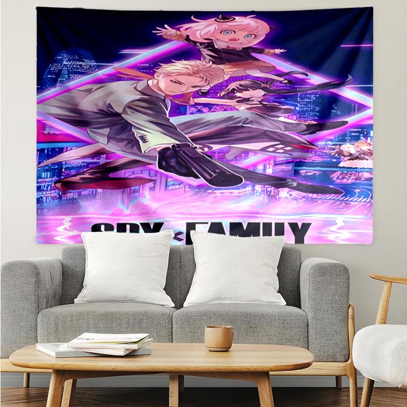 Spy Family Adventure Quick-Dry Tapestry Hanging for Bedroom,Livingroom, Playroom,Decor Art Room Wall Tapestry Holiday and Birthday Gifts