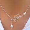 New Fashion Personality Leaf & Teardrop Pearl Pendent Necklace Wedding Party Women Elegant Choker Chain Necklace