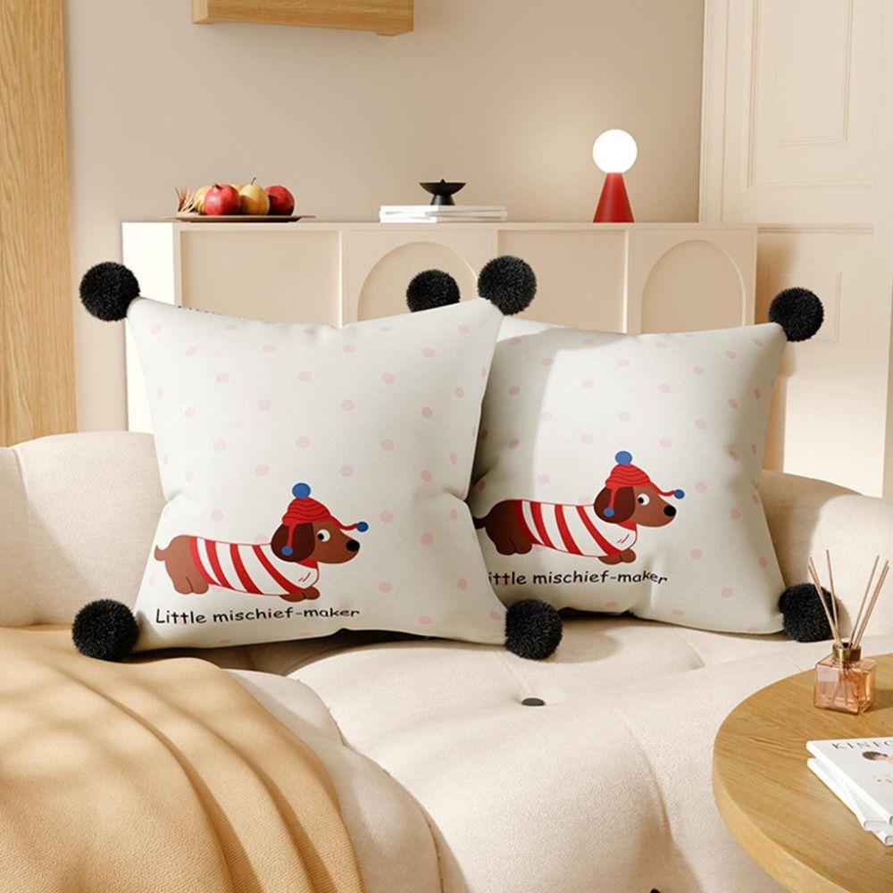 Washed Material Cartoon Pillow Case Soft Pillow Shell  for Adult Children