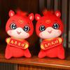PP Cotton Filling Horse Stuffed Animal Chinese Style Plush Horse Doll  New Year Mascot