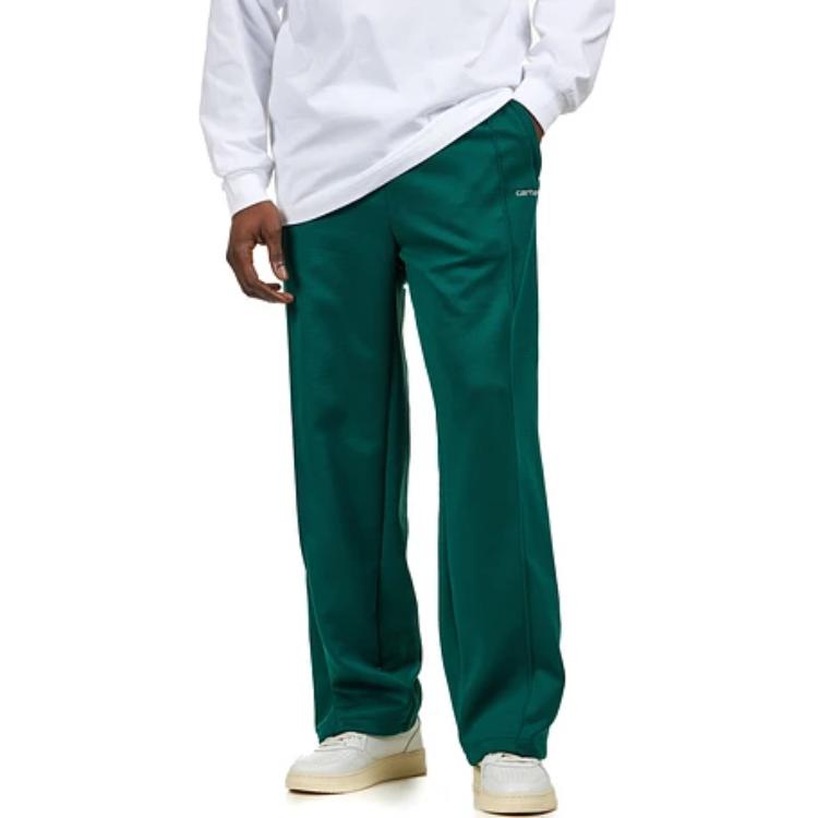 Carhartt WIP Solid Color Elastic Striped Straight Leg Casual Pants Men bottoms Green I033089-20A-XX