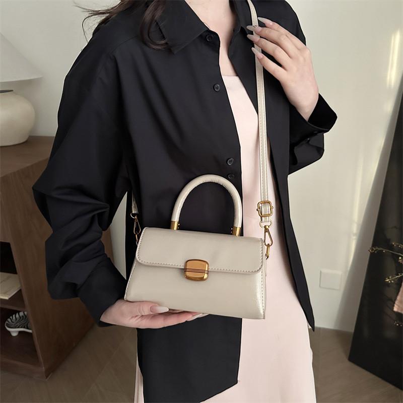 Pu Small Square Bag With Top Flap For Daily Casual Street Fashion