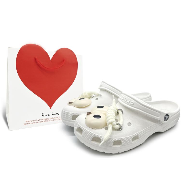 

Crocs Classic сабо EIGHT% Большие Глаза Милый Подарочный Пакет Модные Удобные Дырчатые Туфли Унисекс Белый 41-42 белый