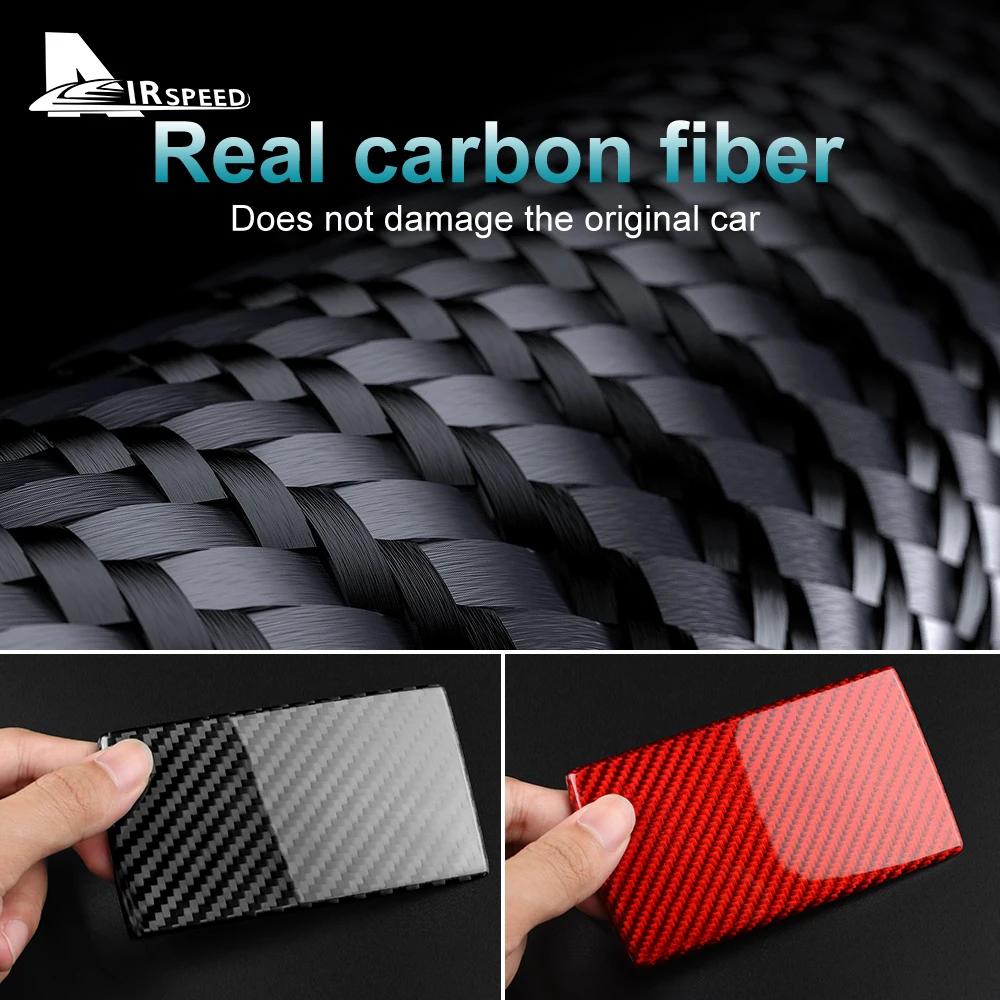 Real Hard Carbon Fiber Sticker For Subaru WRX 2022 2023 Car Rear Child Seat Hook Plate Dry Carbon Interior Cover Accessories