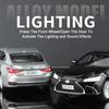 1:24 Scale ES300H LX570 Car Model Toy Sound Light Pull Back Doors Opened High Simulation Cars Models for Boys Ornaments