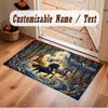 Horse Theme Soft Crystal Velvet Rug Custom Name & Text Print Non Slip Floor Rug for Bedroom Living Room