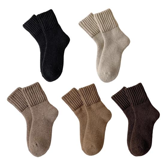 Unisex Winter Socks Warm Thickened Crew Socks Ribbed Stretchy Casual Thermal Socks for Men Women Daily Errands Hiking Skiing