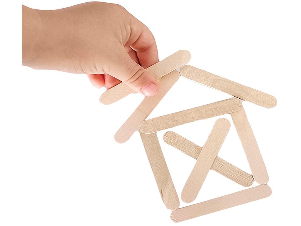 Interdruk Natural Wooden Sticks for Art Projects 50 Pcs 65x10 Mm