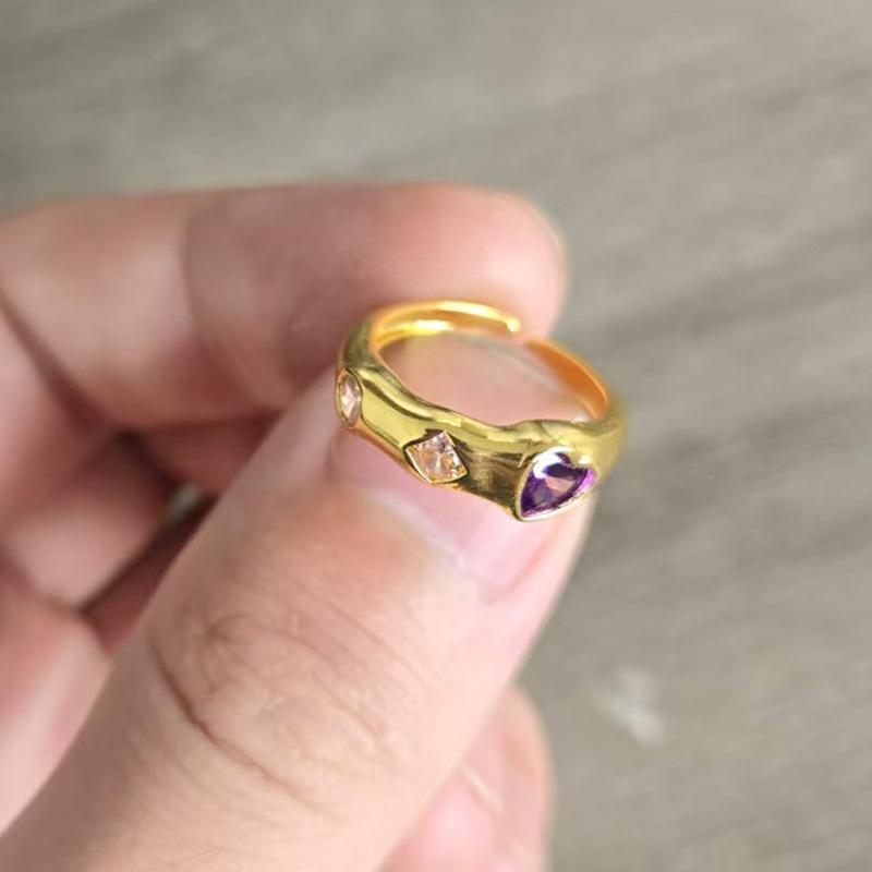 Colorful Love Ring Women's Korean Edition Fashion Personalized Sweet Open Mouth Rings