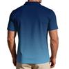 Men’s Loose Fit Casual Gradient Print Short Sleeve Polo Shirt with Turn Down Collar Soft Comfortable Fabric