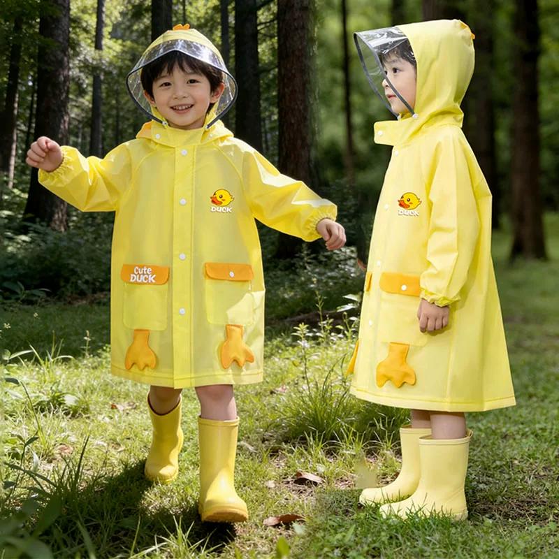 Impermeabile per Bambini, Poncho Pioggia per Ragazzi e Ragazze, Protezione Pioggia per Bambini dell'Asilo con Spazio per Zaino, Specificamente per la Scuola Elementare