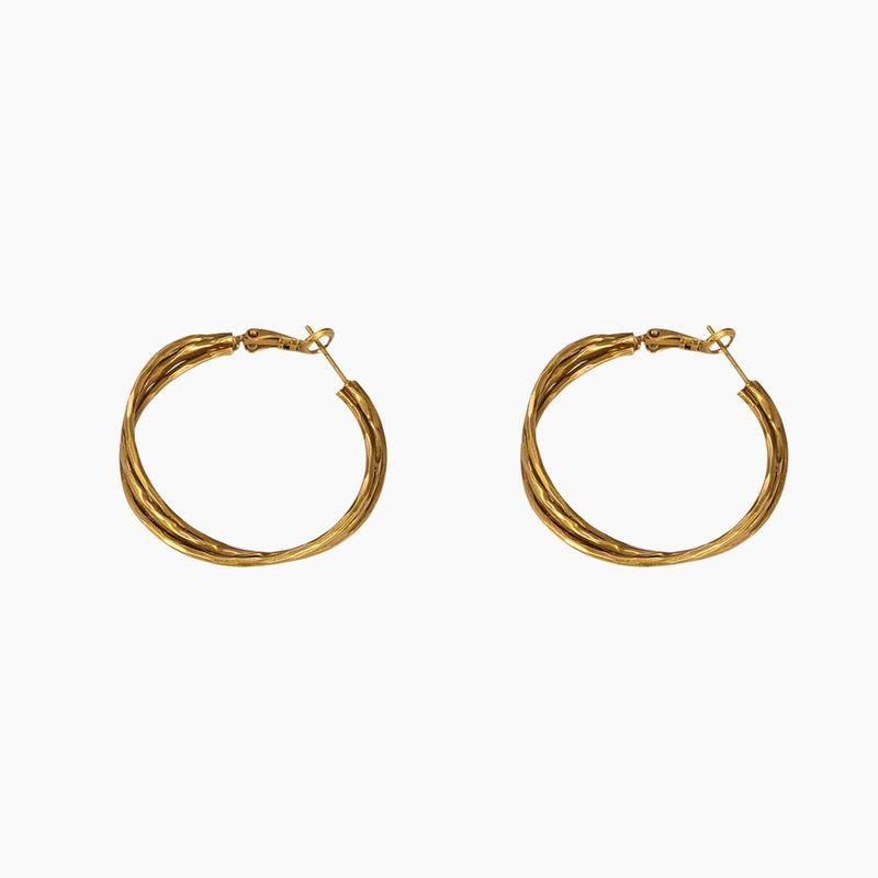 

Simple Love Acc Private Label European and American Niche Personality Retro Minimalist Cross Hoop Earrings for Women Trendy Retro Color (Silver Needle)