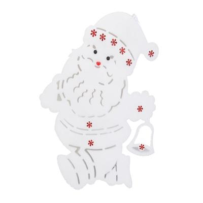 Illuminated Foam Santa Claus Figurine with 10 LEDs, White, Battery Operated