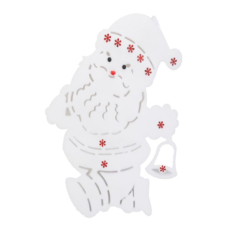 Illuminated Foam Santa Claus Figurine with 10 LEDs, White, Battery Operated