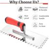 A25F-4 Pcstile Tools Stainless Steel Square Notched Trowel Set Masonry Hand Kit For Wall Floor Tiling Installation