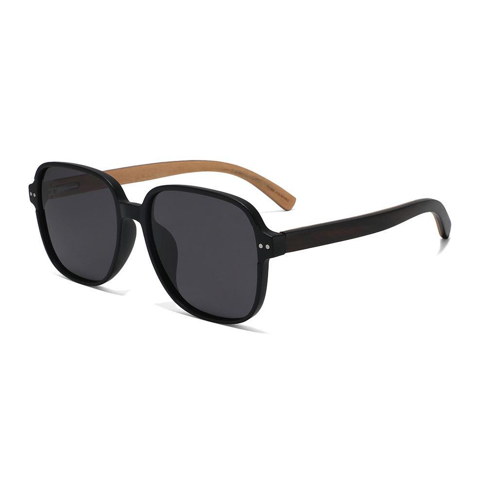 New Arrival Hot Sales Fashion Luxury Design Sun Glasses Customized Recycled Wooden TAC Polarized Sunglasses Bamboo&black