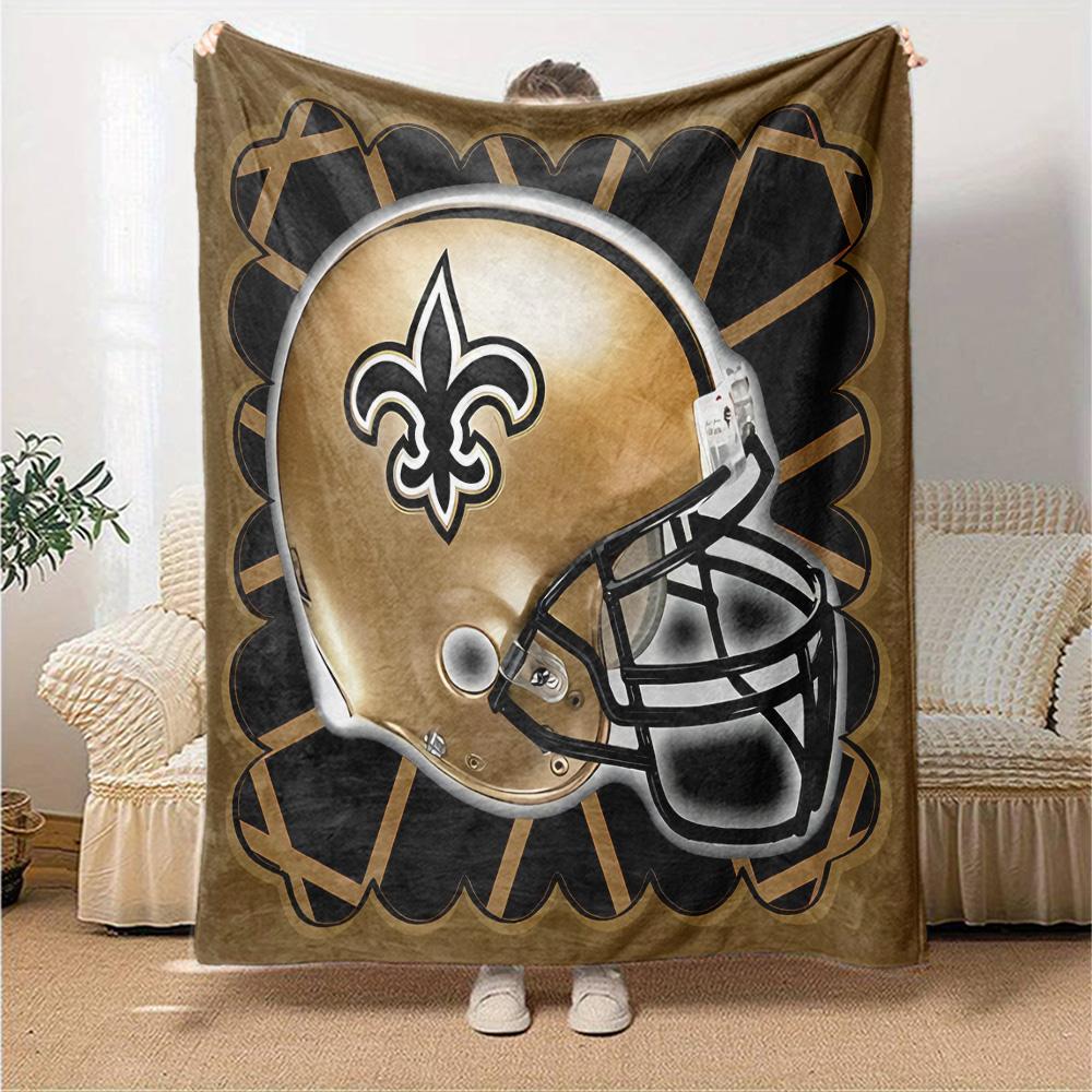 1pc Blanket - New Orleans Saints logo Print Design,Lightweight Blanket for Sofa,Bed- Soft &Warm,Gift for All Seasons