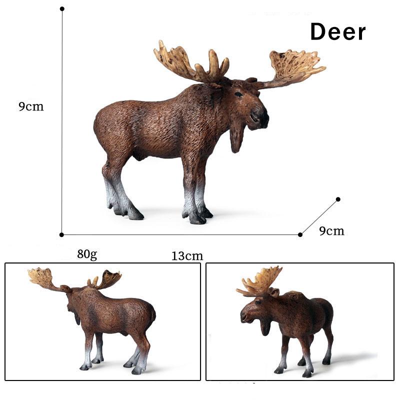 

19 стилей, имитация животного, модель дикого твердого пластика, слона, носорога, бурого медведя, тигра, льва, леопарда, лошади, модель игрушки, украшения Deer