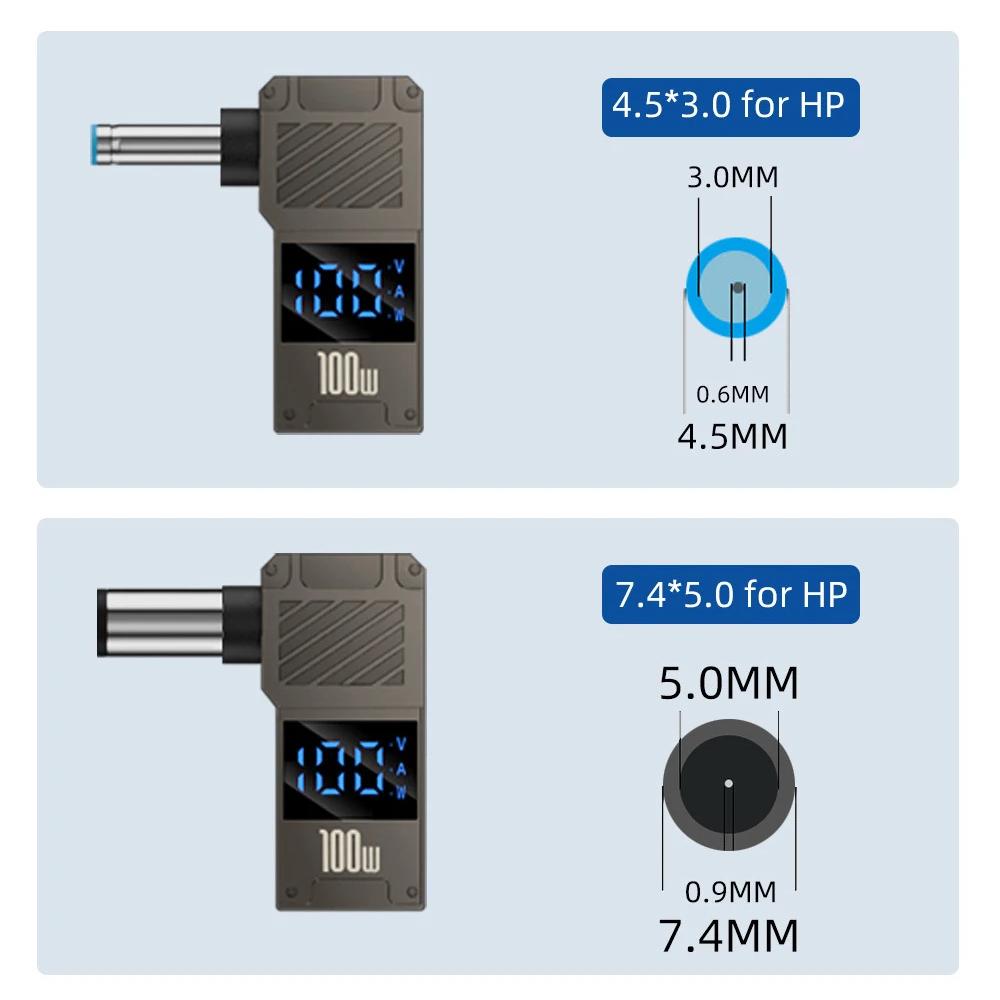 Hobo 100W 5A PD Converter DC To Type C Adapter Laptop Power Charger Supply Jack Plug Converter Female To Male For HP DC Adapter