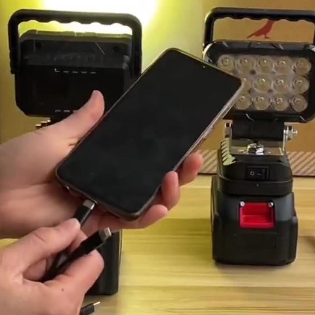 LED Work Light for Makita Battery 2 USB Charging Port Flashlight Portable Emergency Flood Lamp Camping Lamp Battery NOT Included