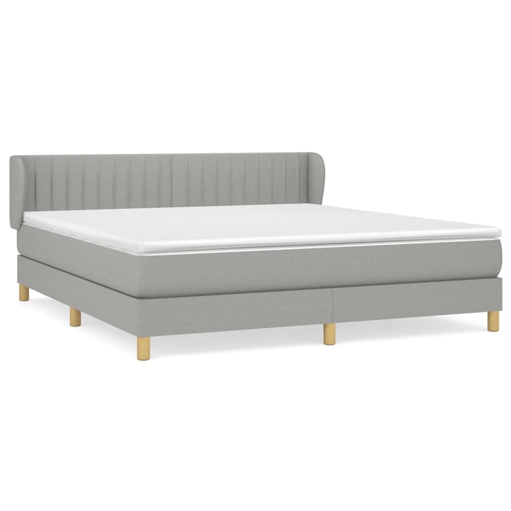 Vidaxl Letto Continentale Con Materasso, Grigio Chiaro, Tessuto 160X200 Cm