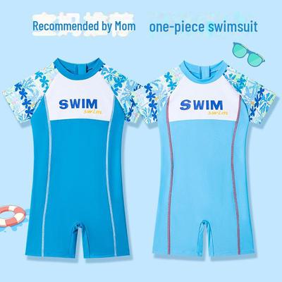 Traje de baño de una pieza para niño con estampado de dibujos animados para natación de otoño/invierno y aguas termales