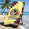 Custom Name Personalized Club America Print Beach Towel, for Trip Camping Beach Party Home Decor, Birthday Gift for Family & Friends