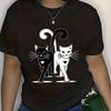 Black and White Cat Graphic Unisex T Shirt
