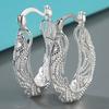 Fashion Round Gold Plated Copper Hoop Earrings For Women  New Vintage Jewelry Wedding Anniversary Party Gifts Acessories