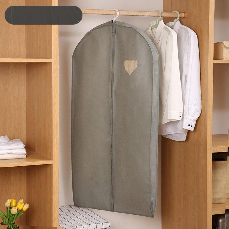 

Solid Color Non-Woven Clothes Dust Cover Coat Dress Shirt Hanging Bag Washable Wardrobe Storage Organizer Clothing Protection Ca S-about 9x60x90cm