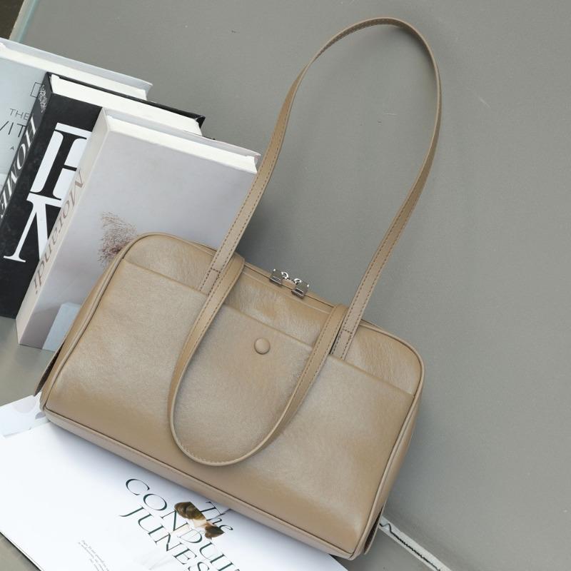 

Сумка-подушка из натуральной кожи, ретро-сумка на одно плечо, сумка для дальних поездок, большая вместимость, женская сумка Boston серый