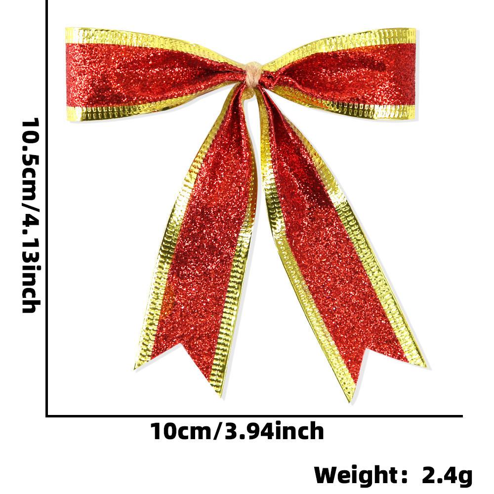 

Красочные 10-сантиметровые аксессуары-банты ручной работы с блестящим дизайном для праздничного настроения Red Gold Bow