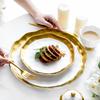 11-inch Gold-plated Western Steak Pasta Plate High-grade Frosted Fruit Salad Dessert Breakfast Plate 8-inch Restaurant Tableware