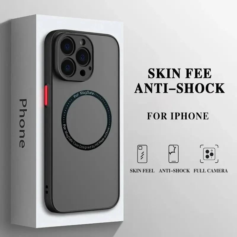 Luxus Matte Armor Magnetisch Magsafe Kabelloses Lade Case Für iPhone 16 15 14 Plus 13 12 mini 11 Pro Max Hülle Fundas
