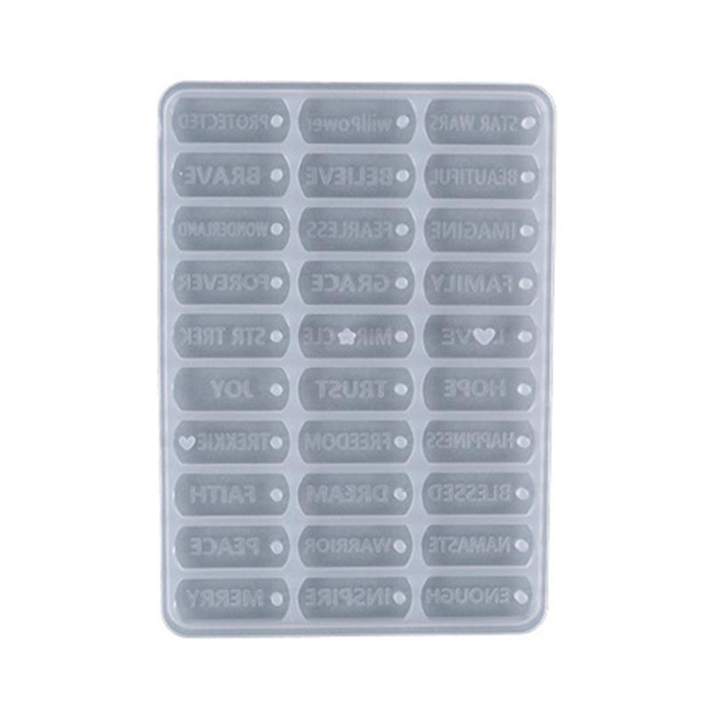 

Inspirational English Pendant Bracelet Jewelry Silicone Mold Keychain Ornaments for DIY Crystal Epoxy Casting Mould 1