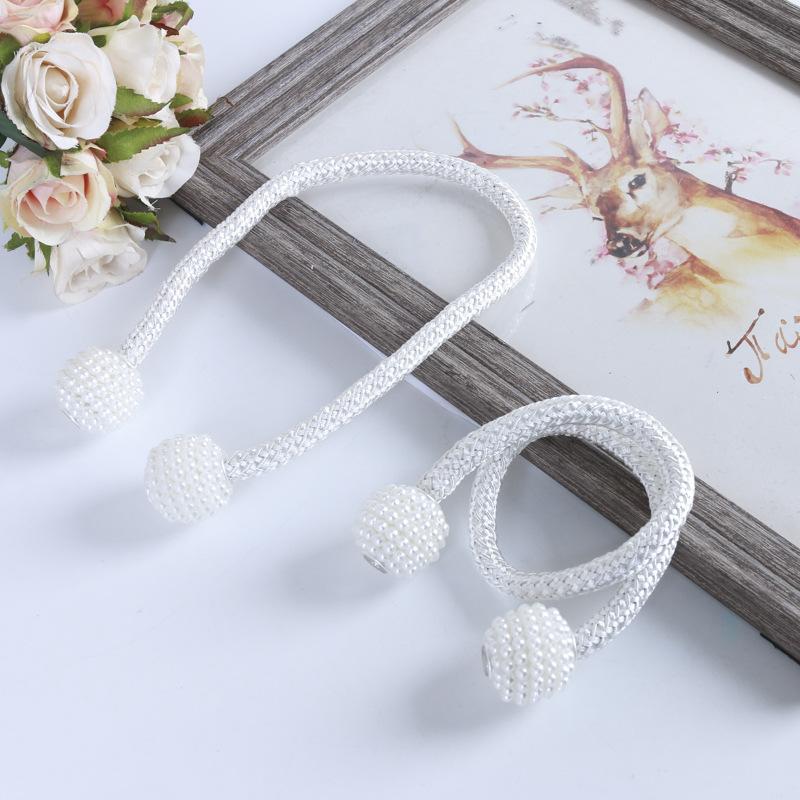 2026 Magnetic Curtain Tiebacks Braided Ball Buckle Punch Free Drapery Holdback Clips Tali Tirai Magnetik