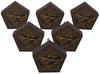 IBA Indianbeautifulart Brown Engraved Knobs 10 Pc Furniture Wooden Scallop Knobs Rustic Drawer