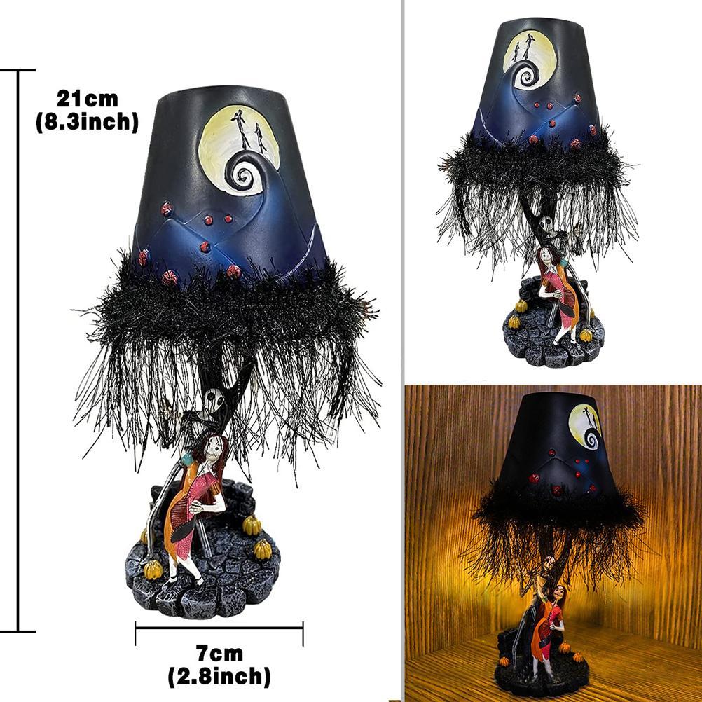 Halloween Table Lamp Desktop Decoration Light Up LED Moonlight Table Lamp Figure Tassel Resin Model