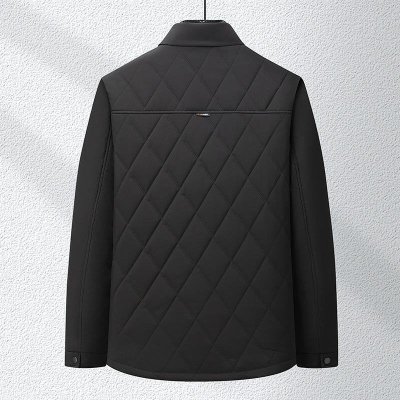 Хлопковое пальто мужское средней длины теплое повседневное хлопковое пальто стеганая — фото 4