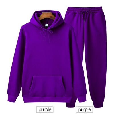 Solid Color Hoodie Two Pieces Set Hooded Sweatshirt Women's Hoodie Autumn Men's Hoodie + Pants Sets