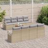 VidaXL Ensemble de Canapés de Jardin de 9 Pièces avec Coussins Beige en Rattan Poly 3347679