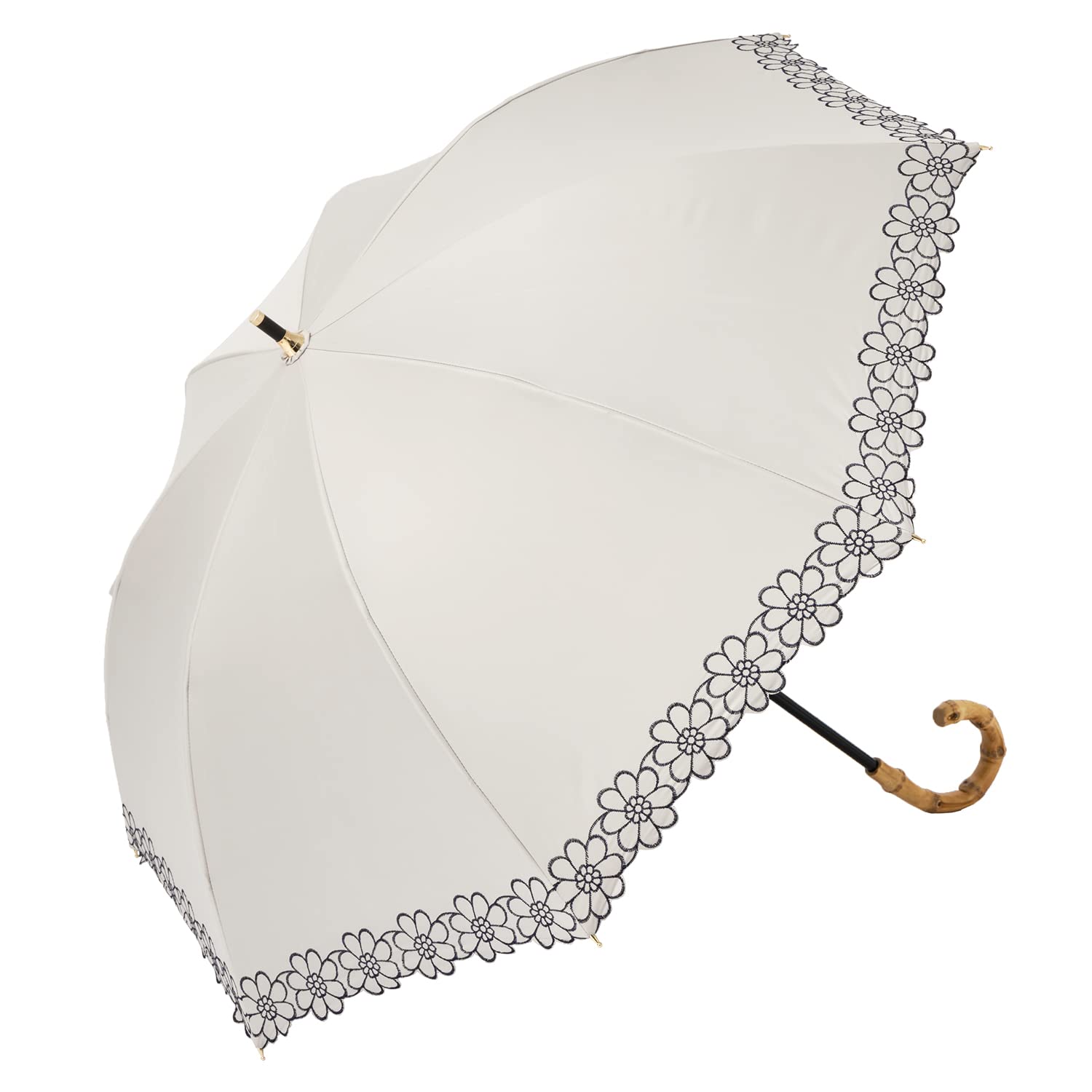 

Компактный длинный зонт Cool Plus UV, блокирующий тепло и свет, с цветочным рисунком для солнца и 50см x 8 Блокировка света или более UV Класс 1 Светлый Короткий Вышивка,