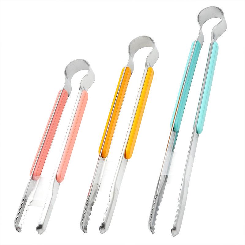 Korean Style Stainless Steel BBQ and Baking Tongs - Multi-purpose Food and Bread Tongs for Grilling