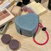 Heart Shaped Jewelry Ring Storage Box Embroidered Jewelry Holder Portable Mini Jewelry Box  Travel