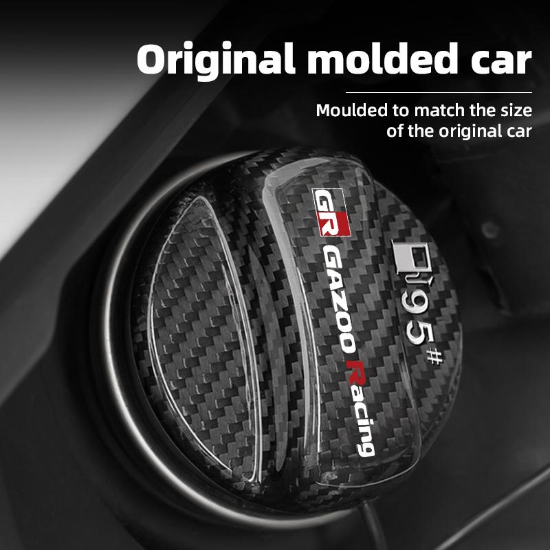 Vdcp6 Real Carbon Fiber Gas Fuel Tank Cover Oil Filler Dustproof Cap For Toyota GR GAZOO RACING Prado Yaris Hilux Corolla Prius Avensi