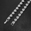40CM New thick European hip-hop style bracelet, trendy heart-shaped Cuban necklace for trendsetters