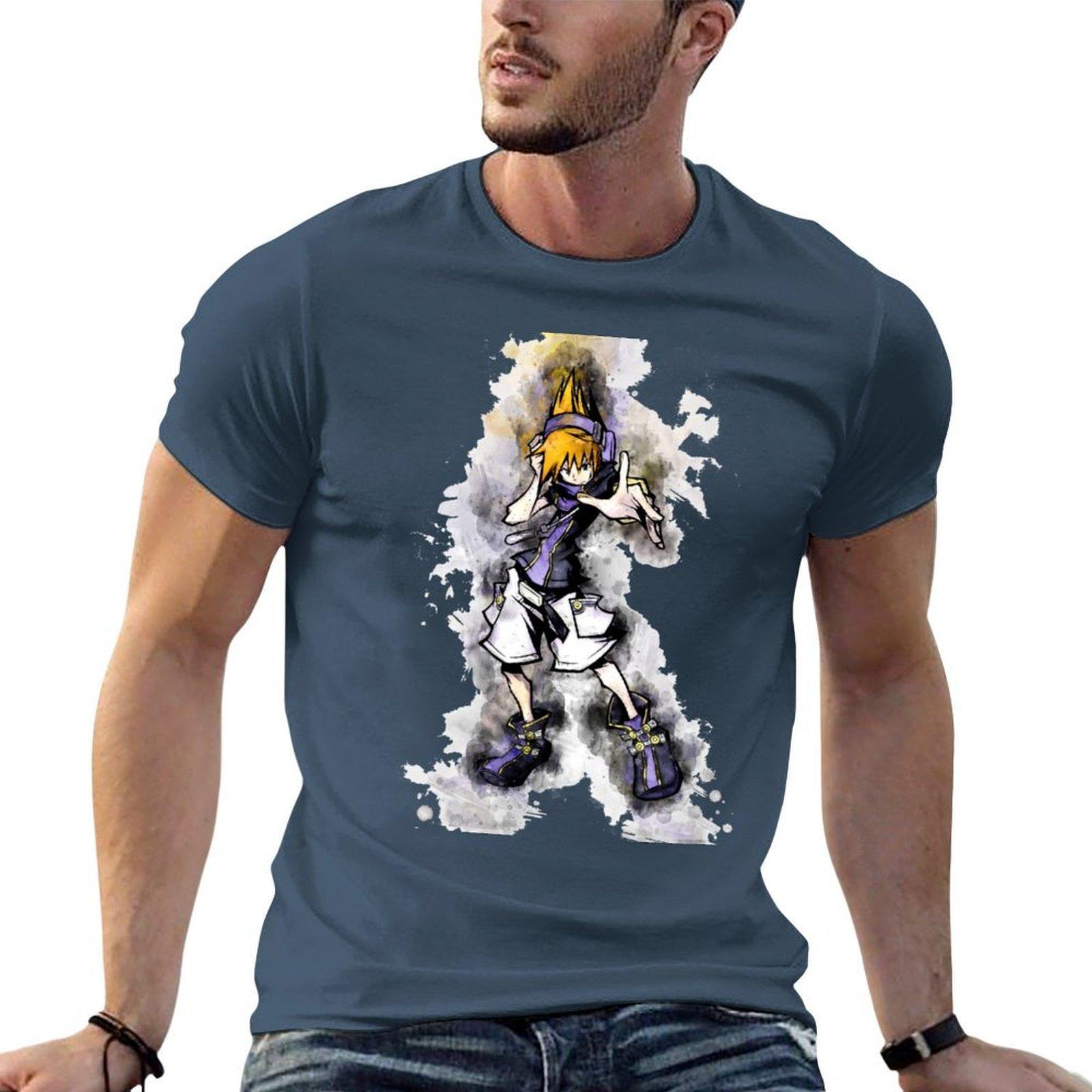 TWEWY  Neku watercolor TShirt anime tshirt t shirts for man slim fit TShirt S