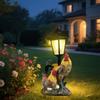 JYL TS/095,Hot Sale Resin Street Lamp Couple Chicken Solar Outdoor Light for Garden Path Decor Statue Lamp
